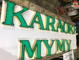 Chữ nổi mặt Acrylic giả đá quán Karaoke MyMy