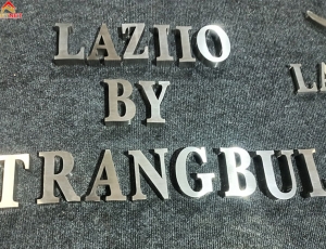 Gia công chữ inox trắng Laziio