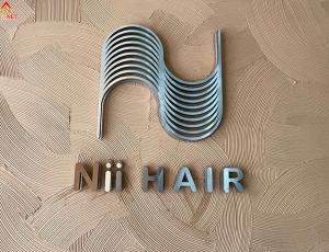 Gia công chữ inox trắng Nii Hair