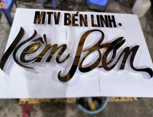 Làm chữ inox vàng MTV Bén Linh