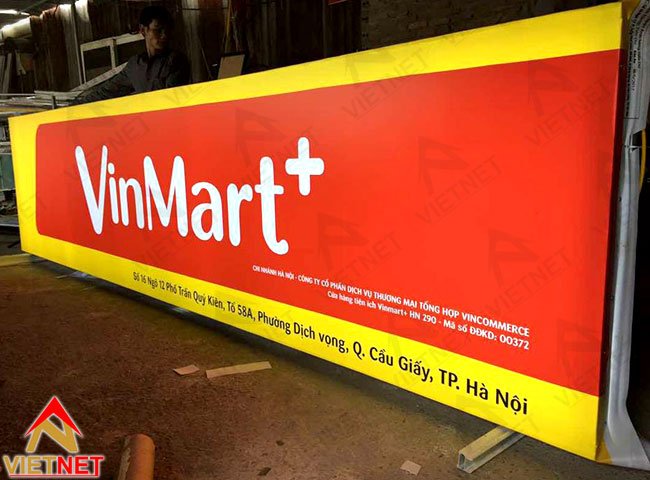Hộp đèn bạt hiflex cho cửa hàng VinMart