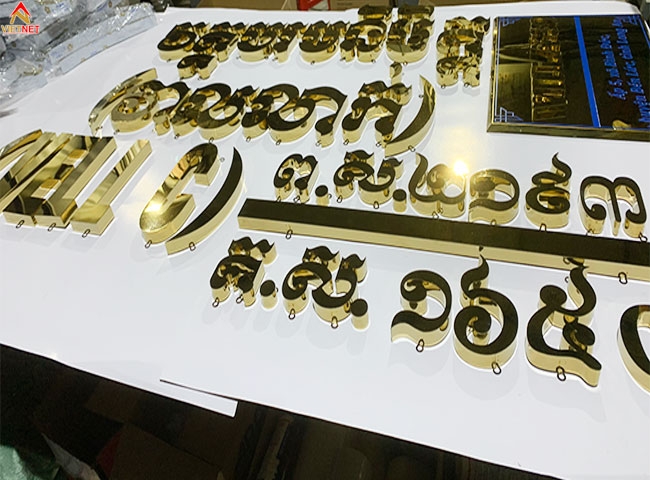 Chữ inox vàng gương VELLAC
