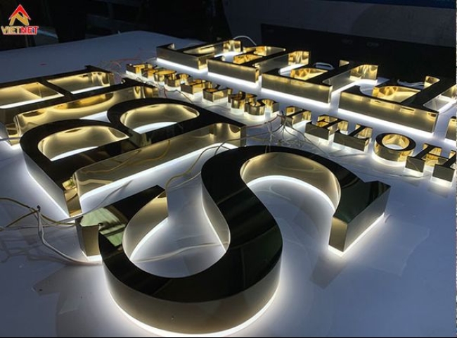 Chữ nổi inox vàng gương SBH BUFFET