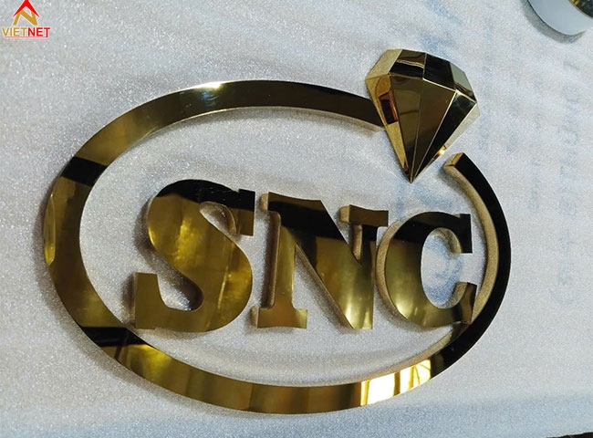 Gia công chữ inox vàng thương hiệu SNC