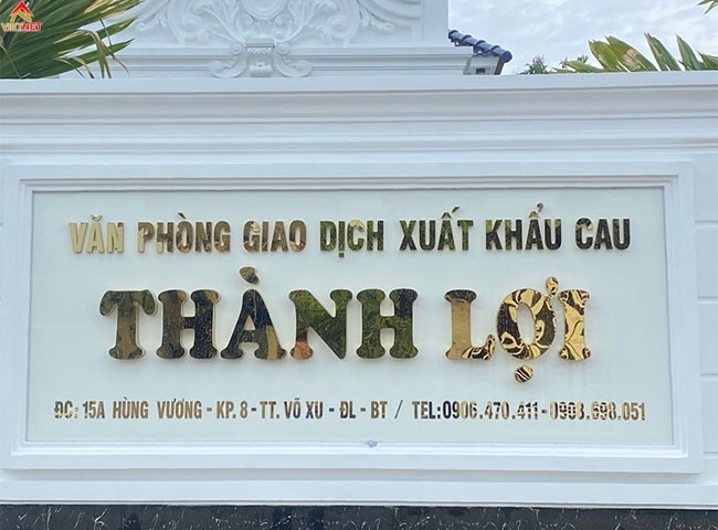 Làm chữ inox vàng gương Thành Lợi 