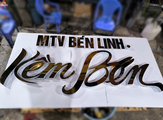 Làm chữ inox vàng MTV Bén Linh